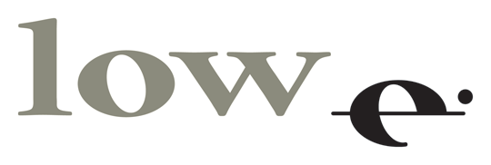 Low E symbol with wordmark in logo lockup