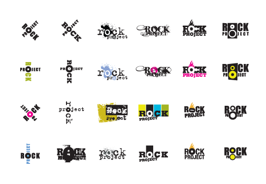 Rock Project logo sketch iterations